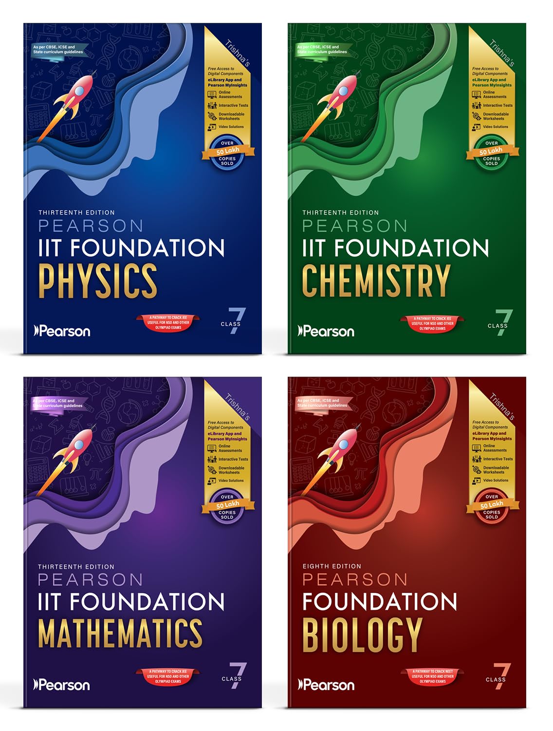 Pearson IIT Foundation' 26 Class 7 Physics Chemistry Mathematics Biology| NEET, NTSE & Olympiad Exams| Free acess to Online Assessments, Video Solutions & Interactive Tests