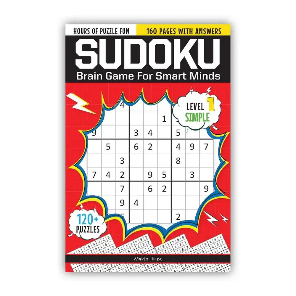 Sudoku - Brain Games For Smart Minds Level 1 Simple : Brain Booster Puzzles For Kids, 120+ Fun Games