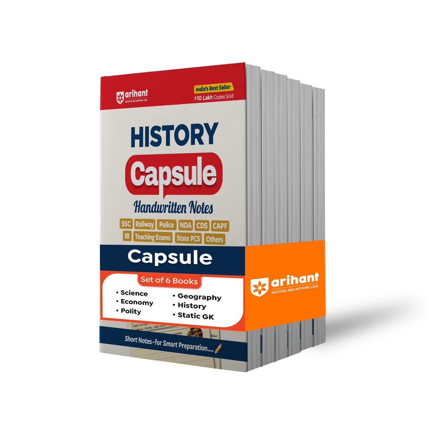 Arihant History,Science,Static,Economy,Geography,Polity Capsule Handwritten Notes 2025 | SSC, Railway, Police, NDA, CDS, CAPF, IB, State PCS & ... Smart Preparation Guide | English Medium