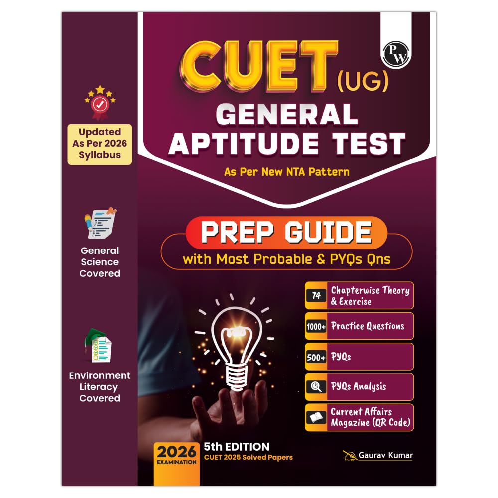 PW CUET (UG) General Aptitude Test Chapterwise & Topicwise Question fo