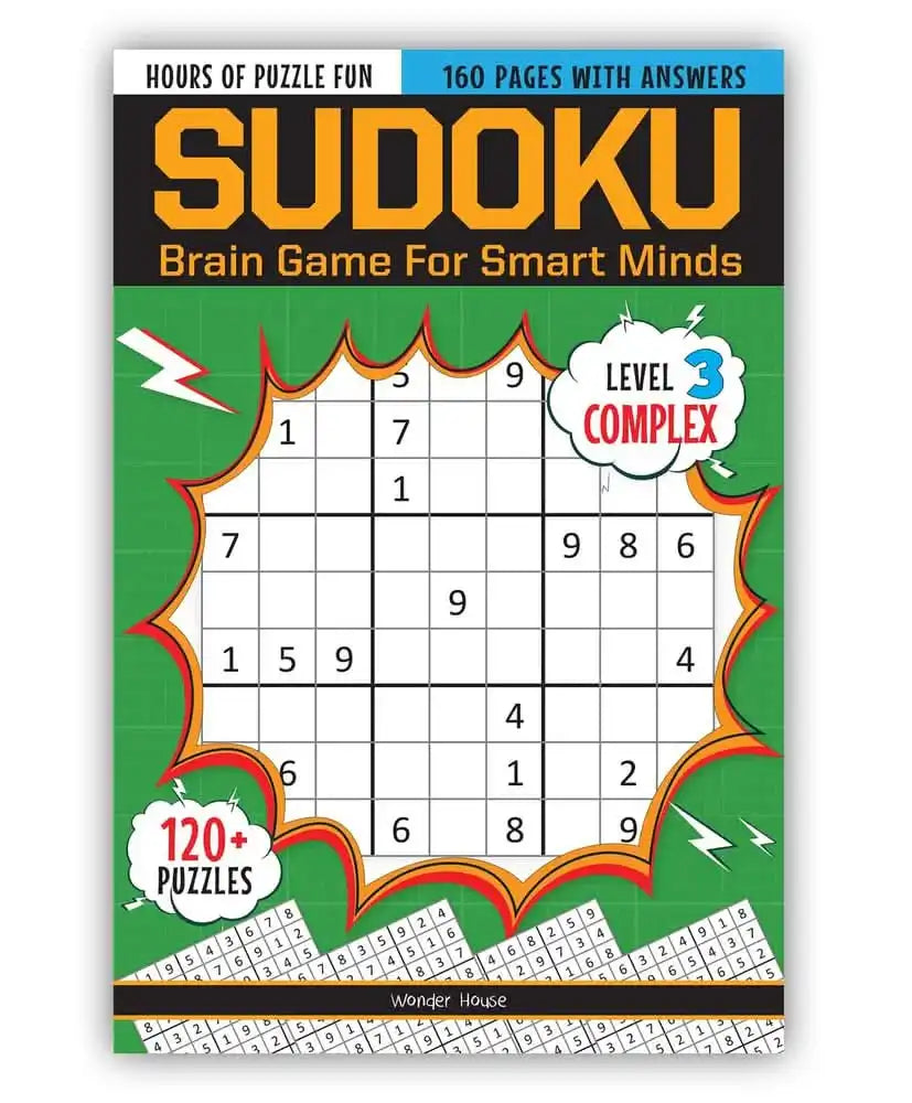 Sudoku - Brain Games For Smart Minds Level 3 Complex : Brain Booster Puzzles For Kids, 120+ Fun Game