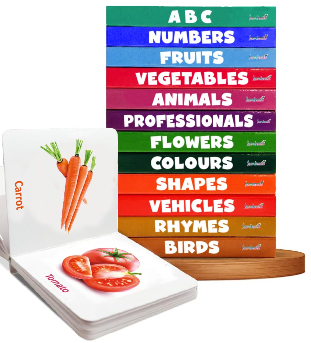 My First Knowledge Library Box set of 12 Board Books for Kids (Non tearable - Water Proof), Preschool Kids Books Children growth and development book
