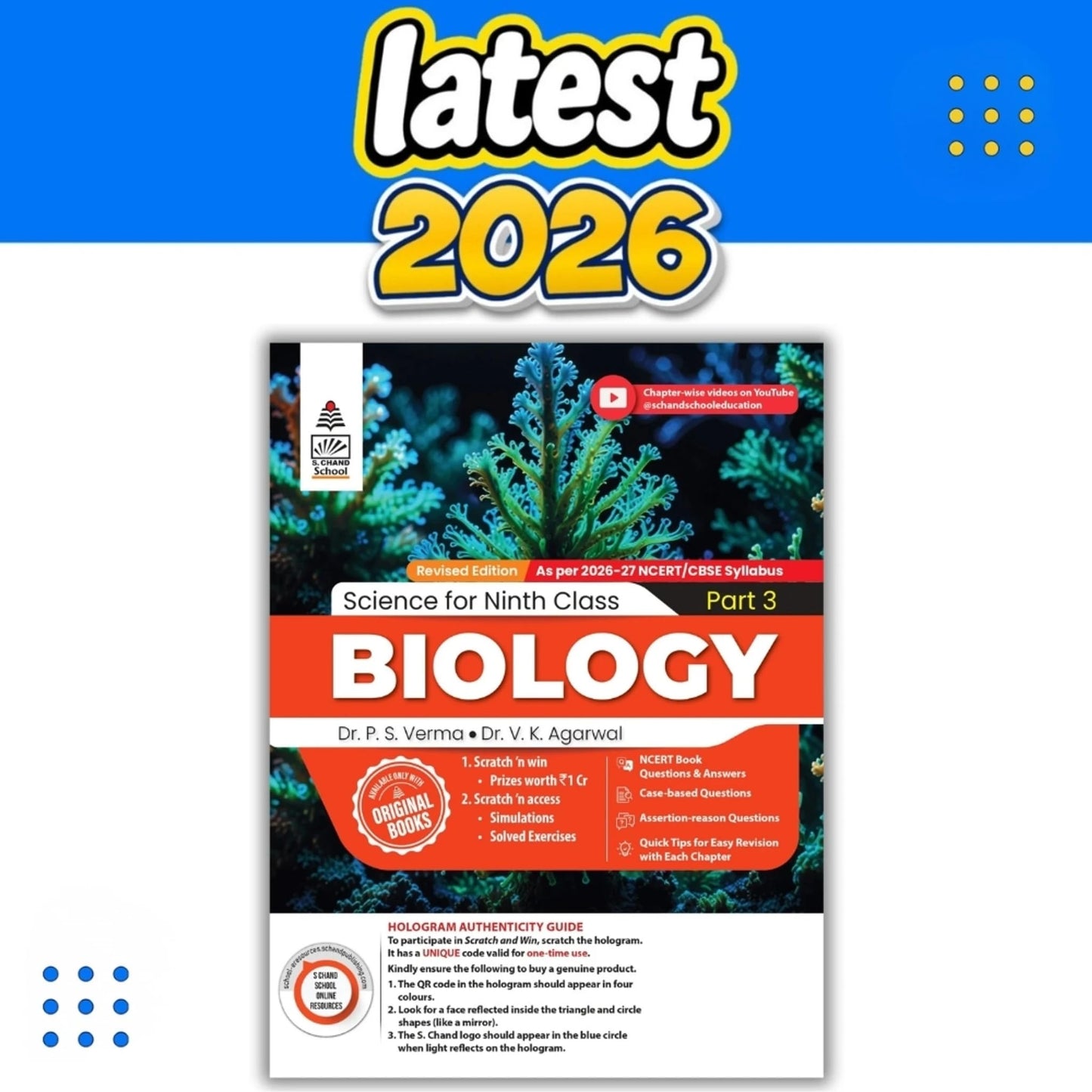 Lakhmir Singh Science Class 9 Biology Part 3 (2026-27 For CBSE Board Exams) | As Per Latest NCERT & CBSE Syllabus | Complete Biology Study for School Exams | NCERT Book Questions & Answers, CBQ, Solved Board Papers & Exercises β Science Grade 9