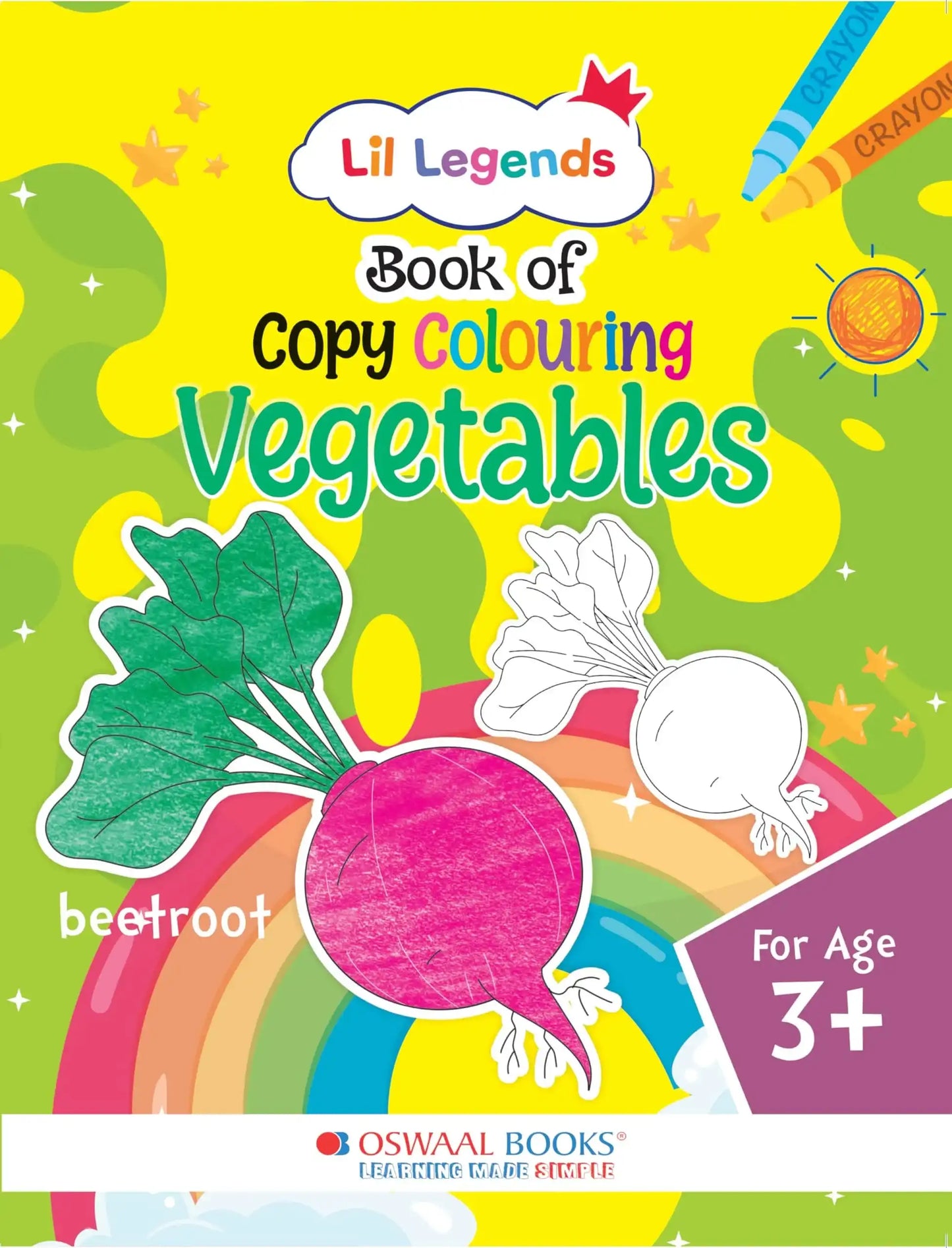 Oba Lil Legends Copy Colouring For Kids To Learn About (Vegetables)