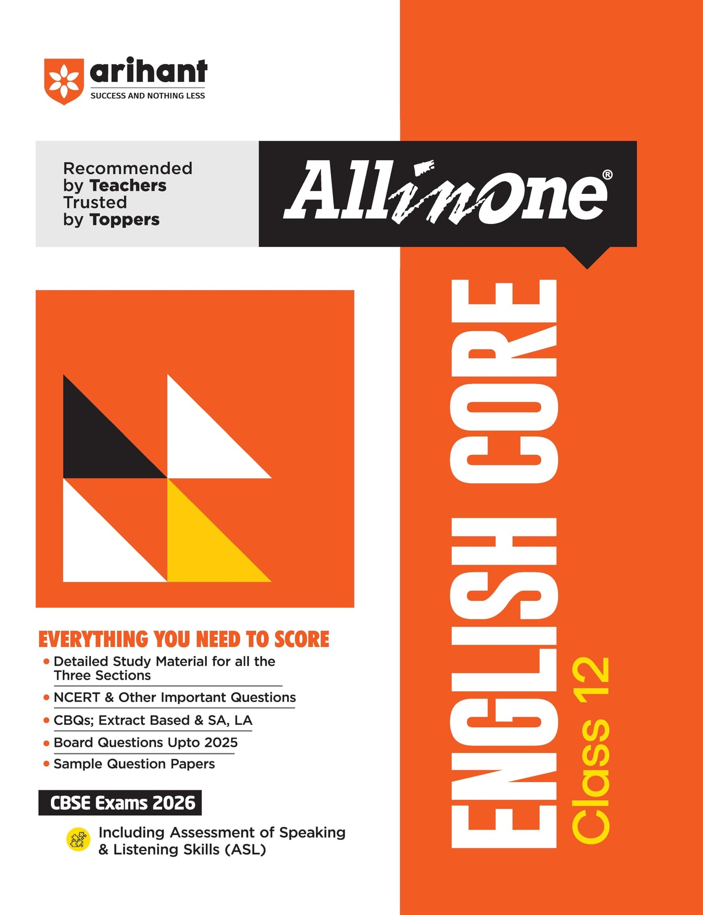 Arihant All in One English Core Class 12 for CBSE Exams 2025-26 Simpli