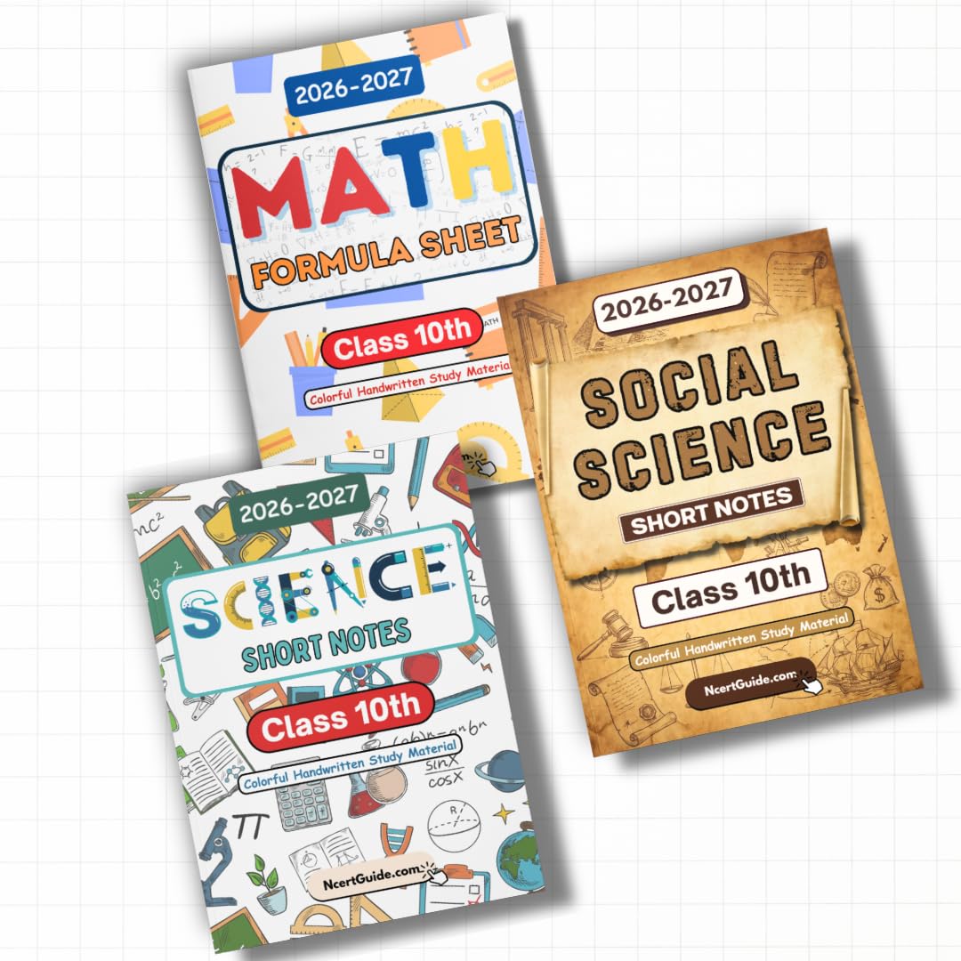 Class 10 Maths + Science + SST Combo 2026β27 | Handwritten Colorful Short Notes & Formula Book | CBSE NCERT Quick Revision Guide for Board Exams