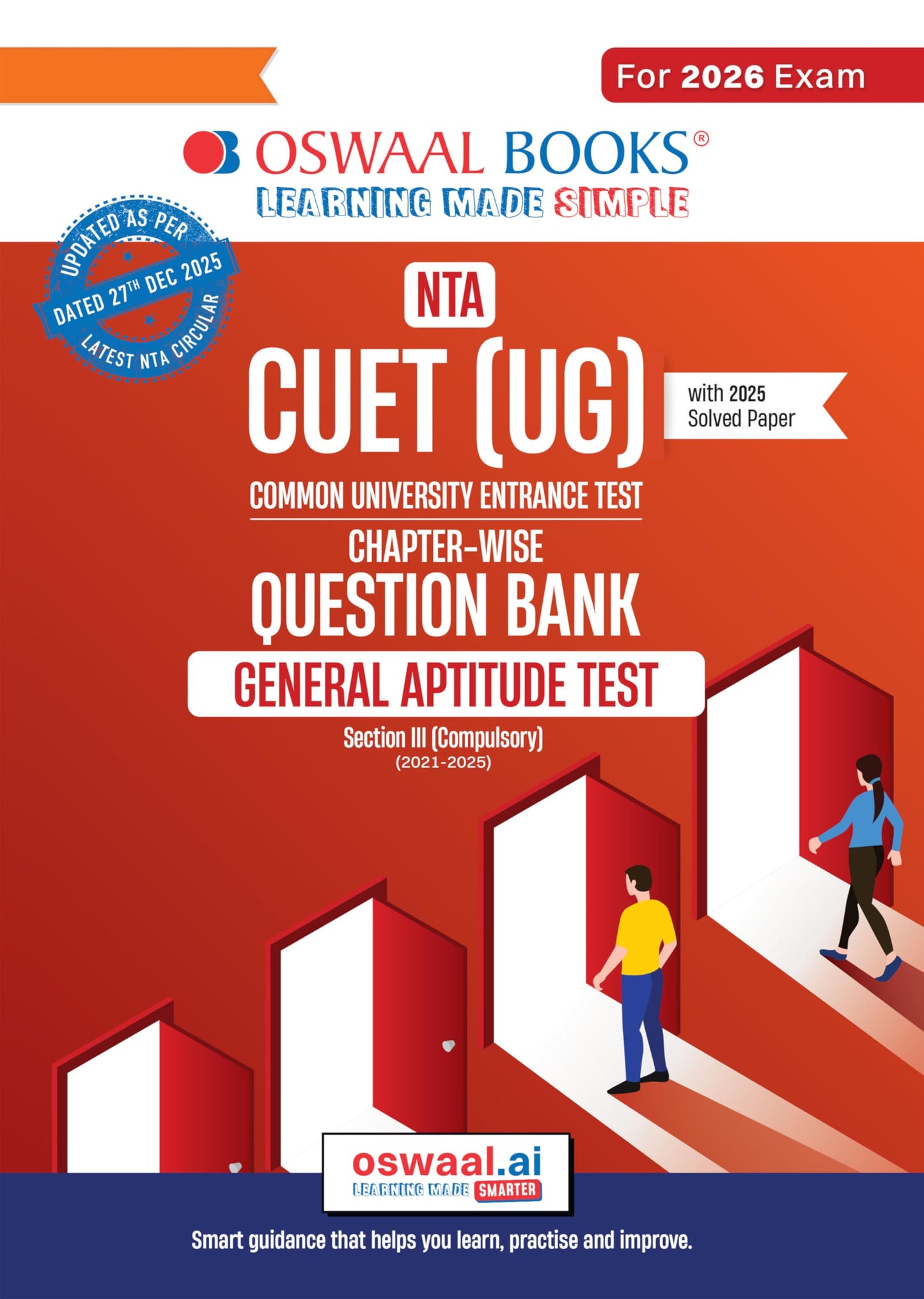 Oswaal NTA CUET (UG) Chapter-wise Question Bank General Aptitude Test For 2026 Exam (as per latest 27 Dec., notification) | PYQs & 950+ NCERT aligned MCQs |With Oswaal AI