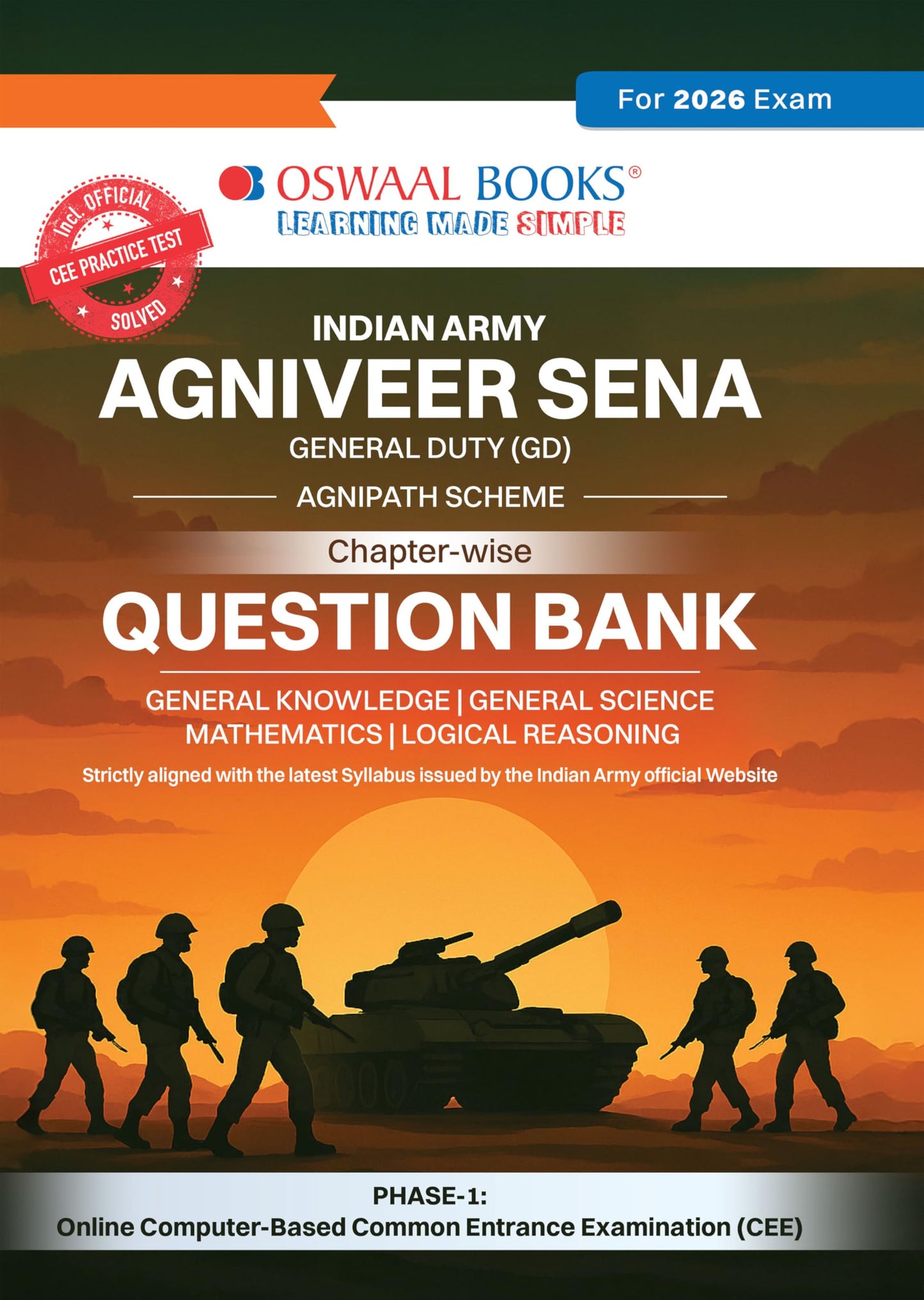 Oswaal Indian Army | Agniveer Sena General Duty (GD) | Agnipath Scheme | Chapter-wise Question Bank | General Knowledge | General Science | Mathematics | Reasoning For 2026 Exam