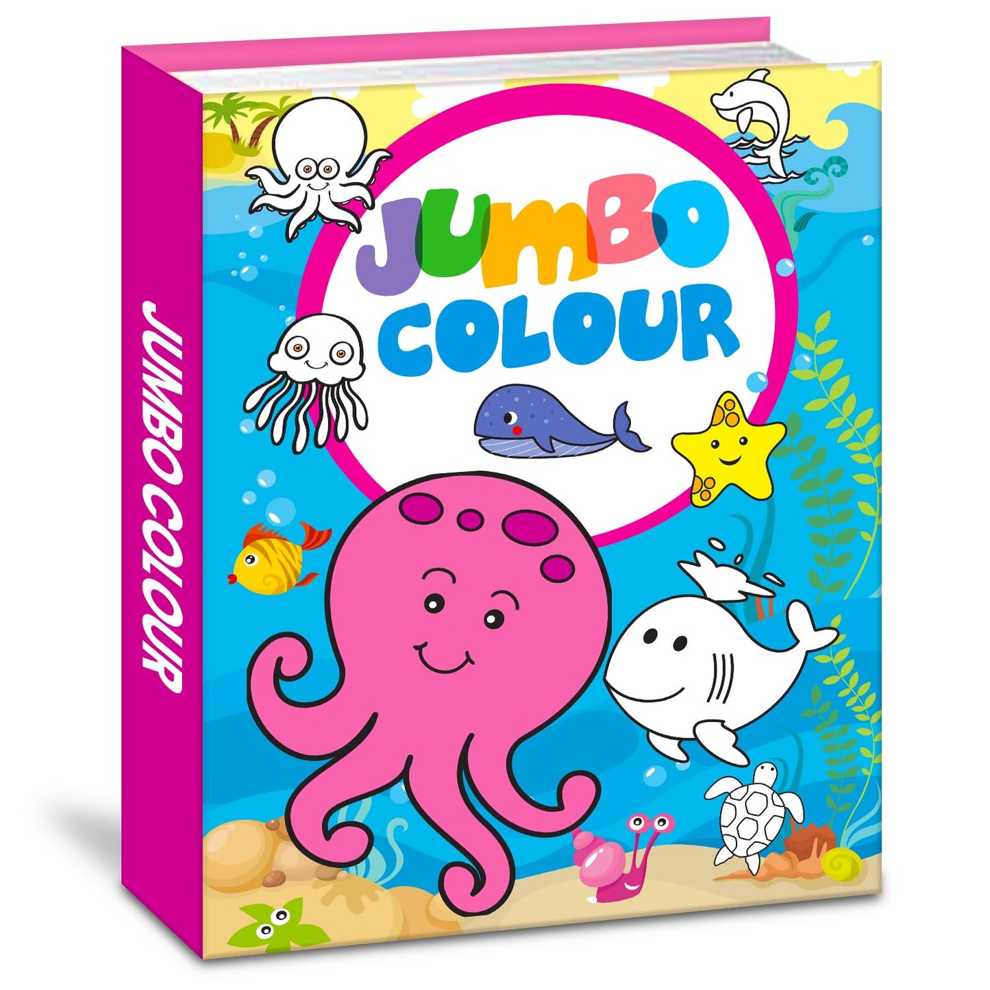 Hello Friend Books Sea Animals Colouring Book: Jumbo Copy Colouring - Practice Drawing, Painting and Colouring with Reference for Kids: Jumbo Color (Sea Life)