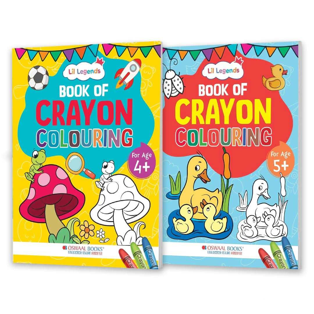 Oba Lil Legends Crayon Colouring For Kids Age 4+ & 5+ (Set Of 2)