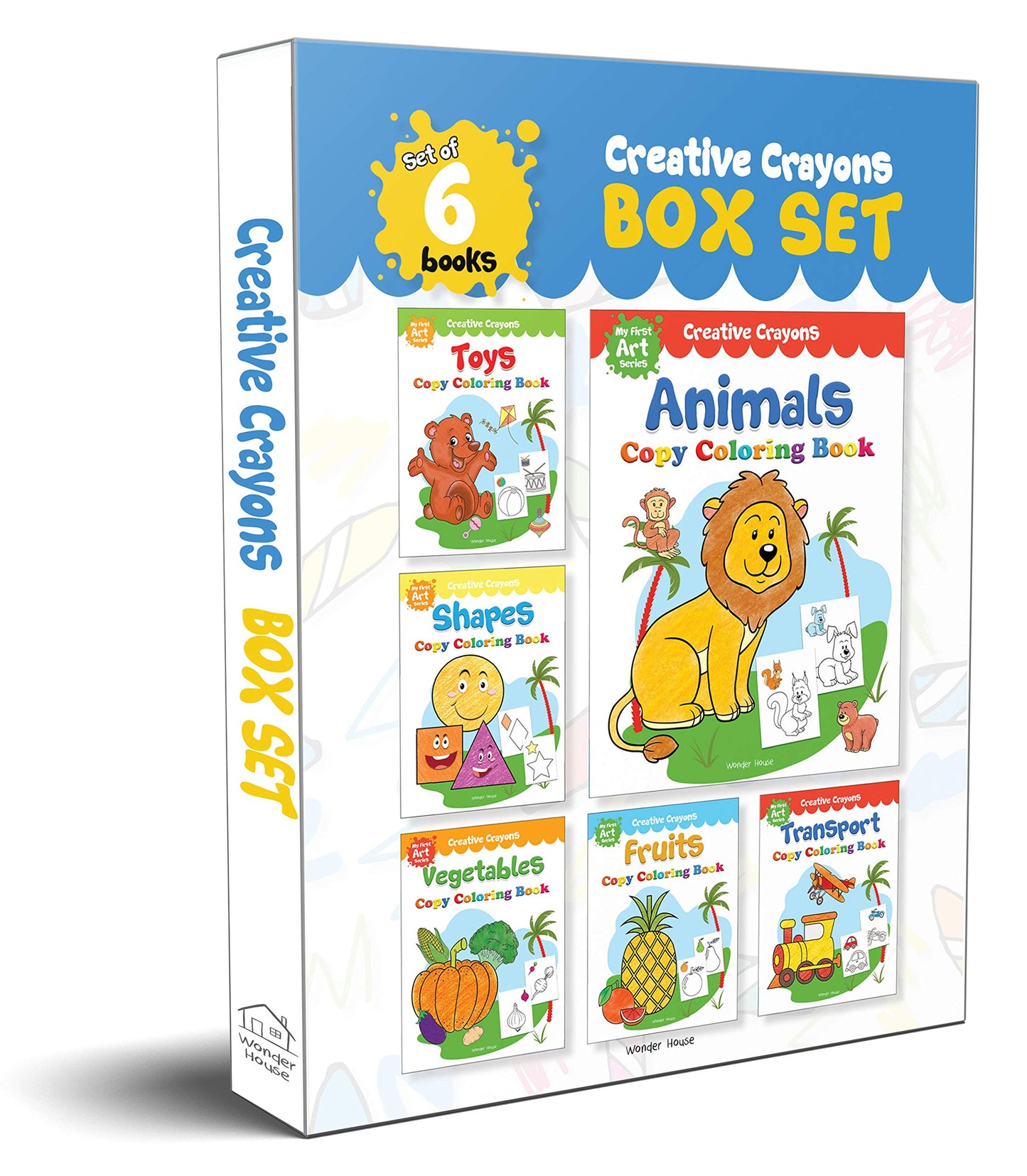 Colouring Books Super Boxset: Pack of 6 Crayon Copy Colour Books for K