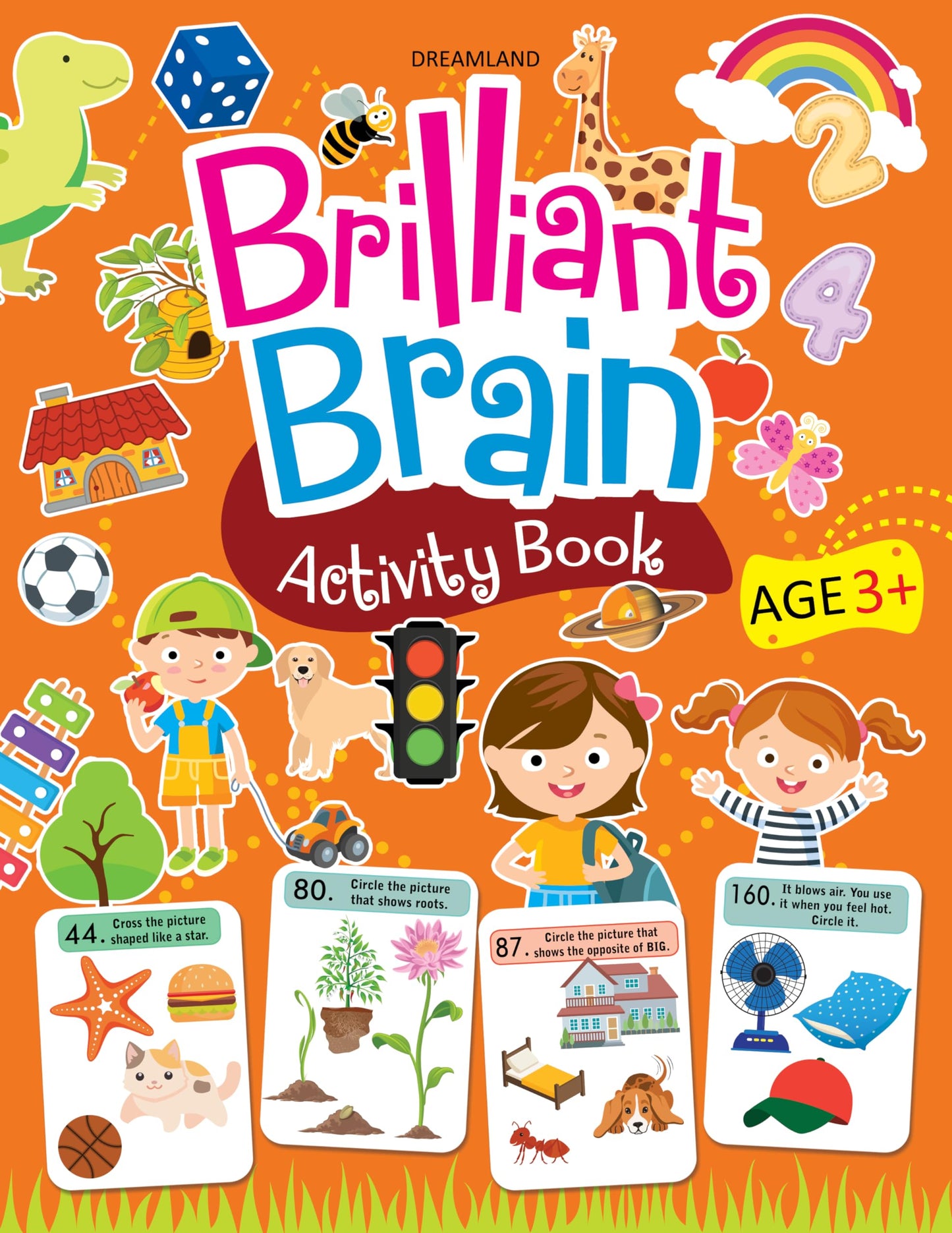 Brilliant Brain Activity Book for Kids Ages 3–4 | Fun Educational Workbook with Puzzles, Tracing, Alphabet, Numbers, Shapes & More | Early Learning for Preschool & Kindergarten
