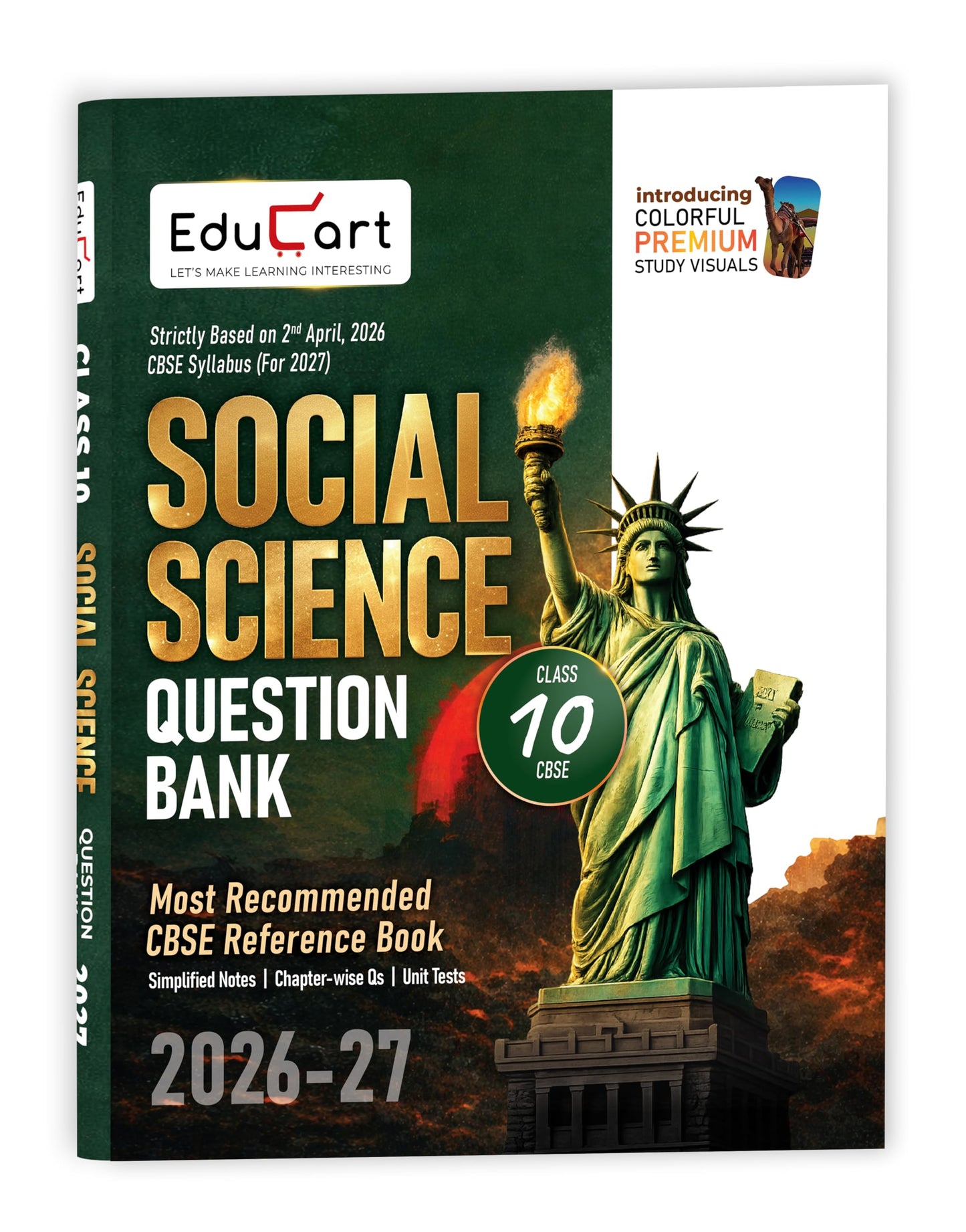 Educart CBSE Class 10 Social Science Question Bank 2026-27 (with premium colored study visuals for 2027 boards)
