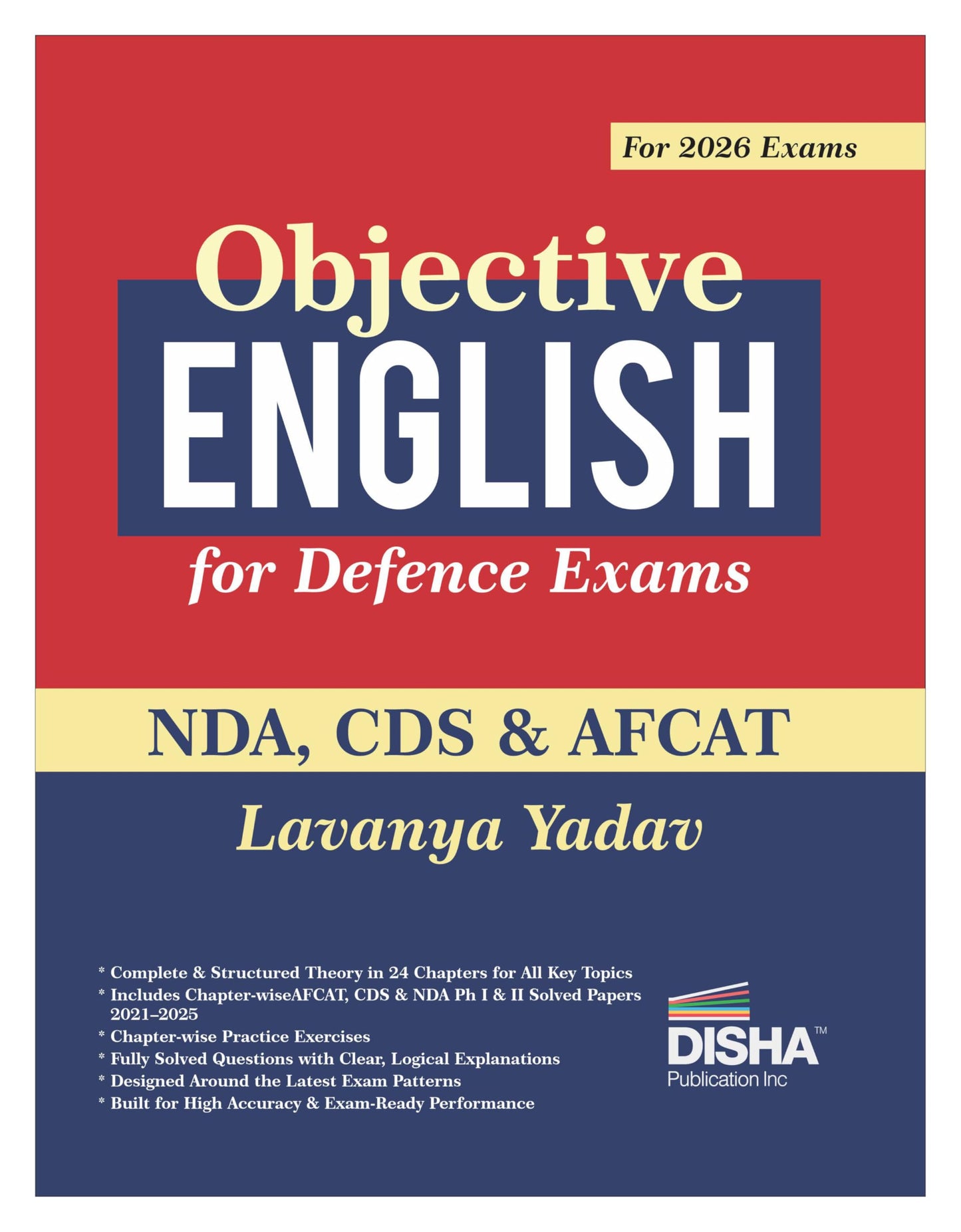 Disha Objective English for Defence Exams - NDA, CDS & AFCAT | For 2026 Exams | Includes PYQs | Fully Solved