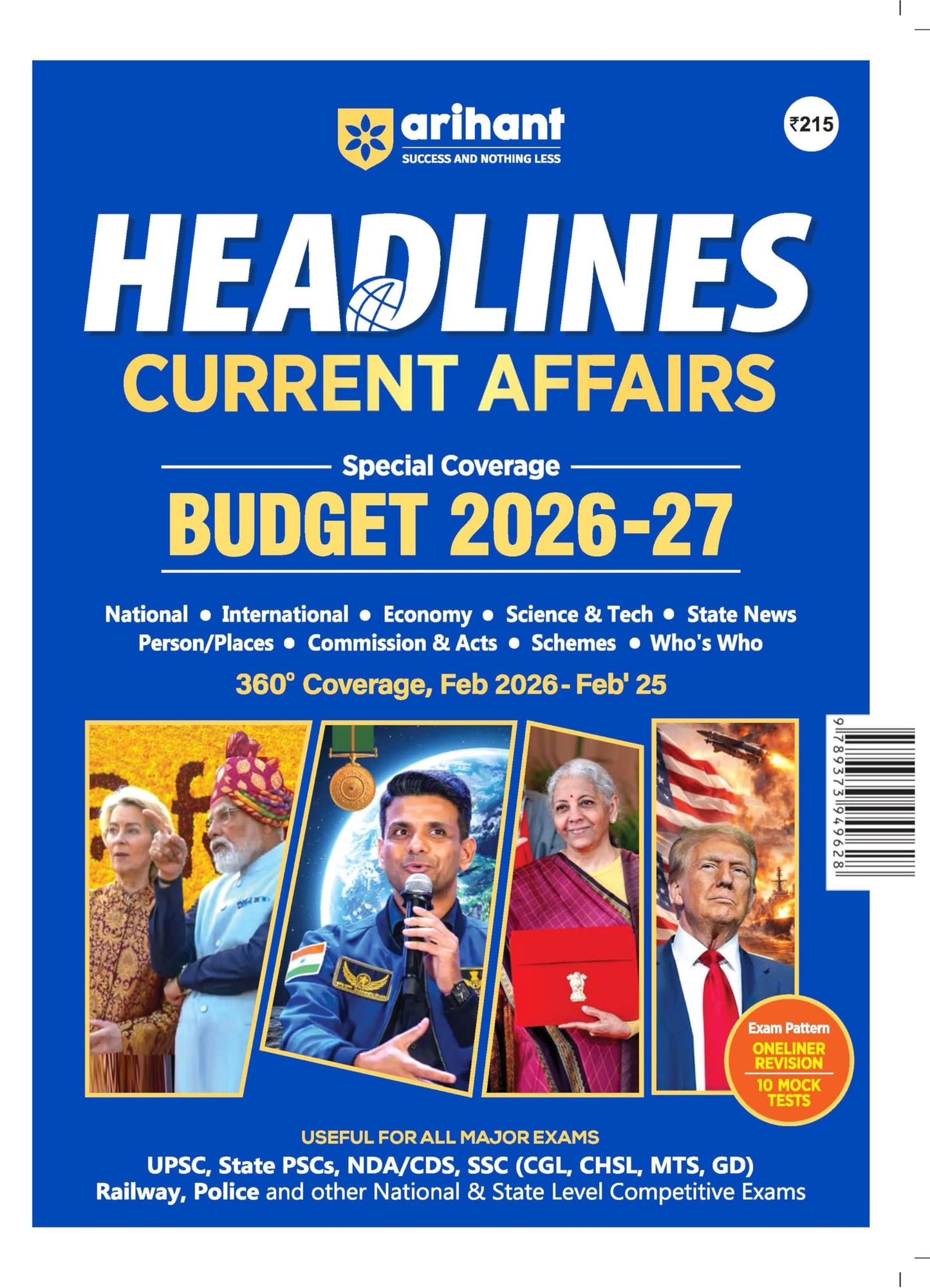 Arihant Headlines Current Affairs 2026 | Budget 2026-27 Special | 360° Coverage Feb 2025–Feb 2026 | UPSC, State PCS, SSC, NDA/CDS, Railway & Police Exams