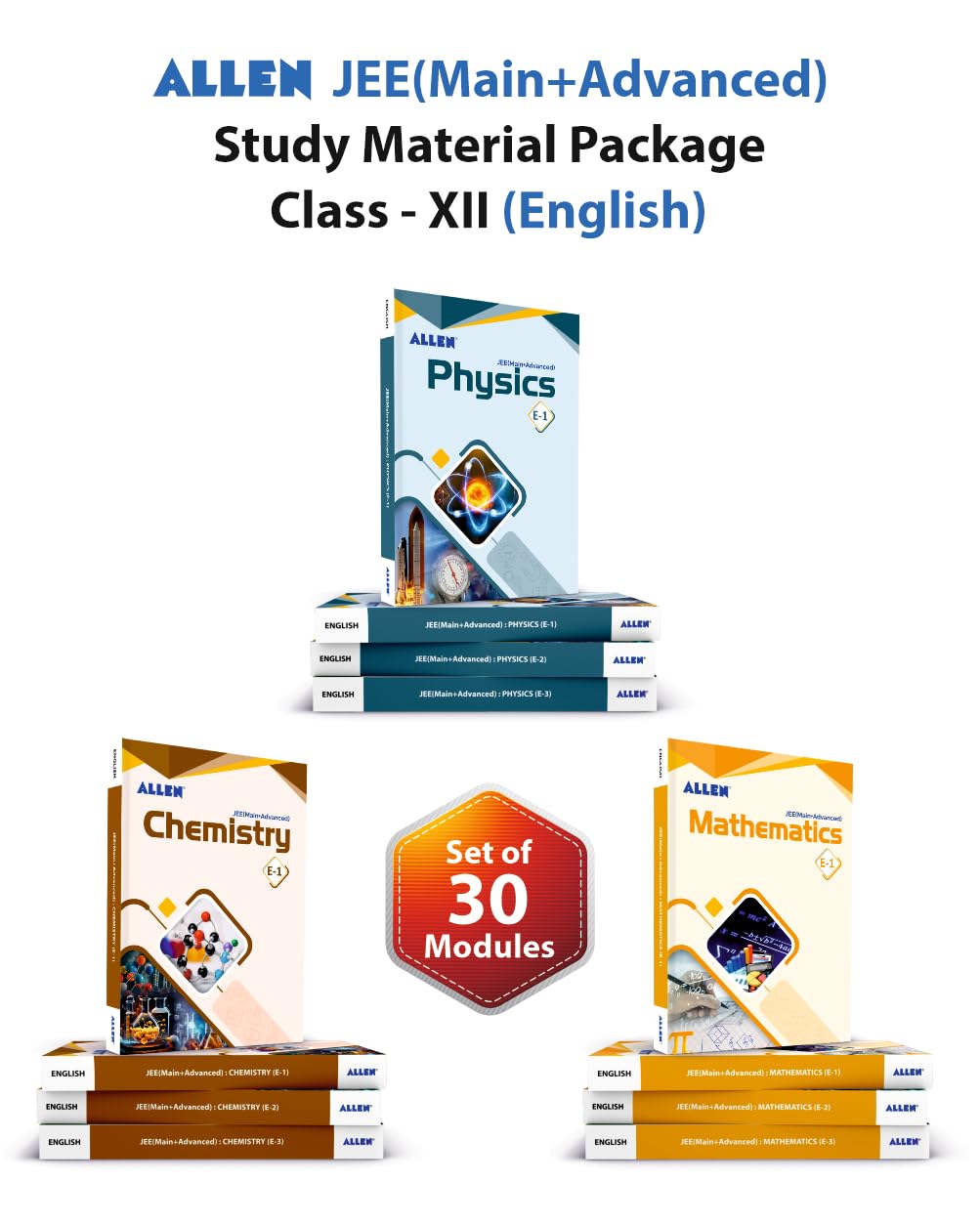 ALLEN 12th JEE MAIN+ADVANCED Study Material Package (Set of 30 Modules Combo ) in English | Enthusiast