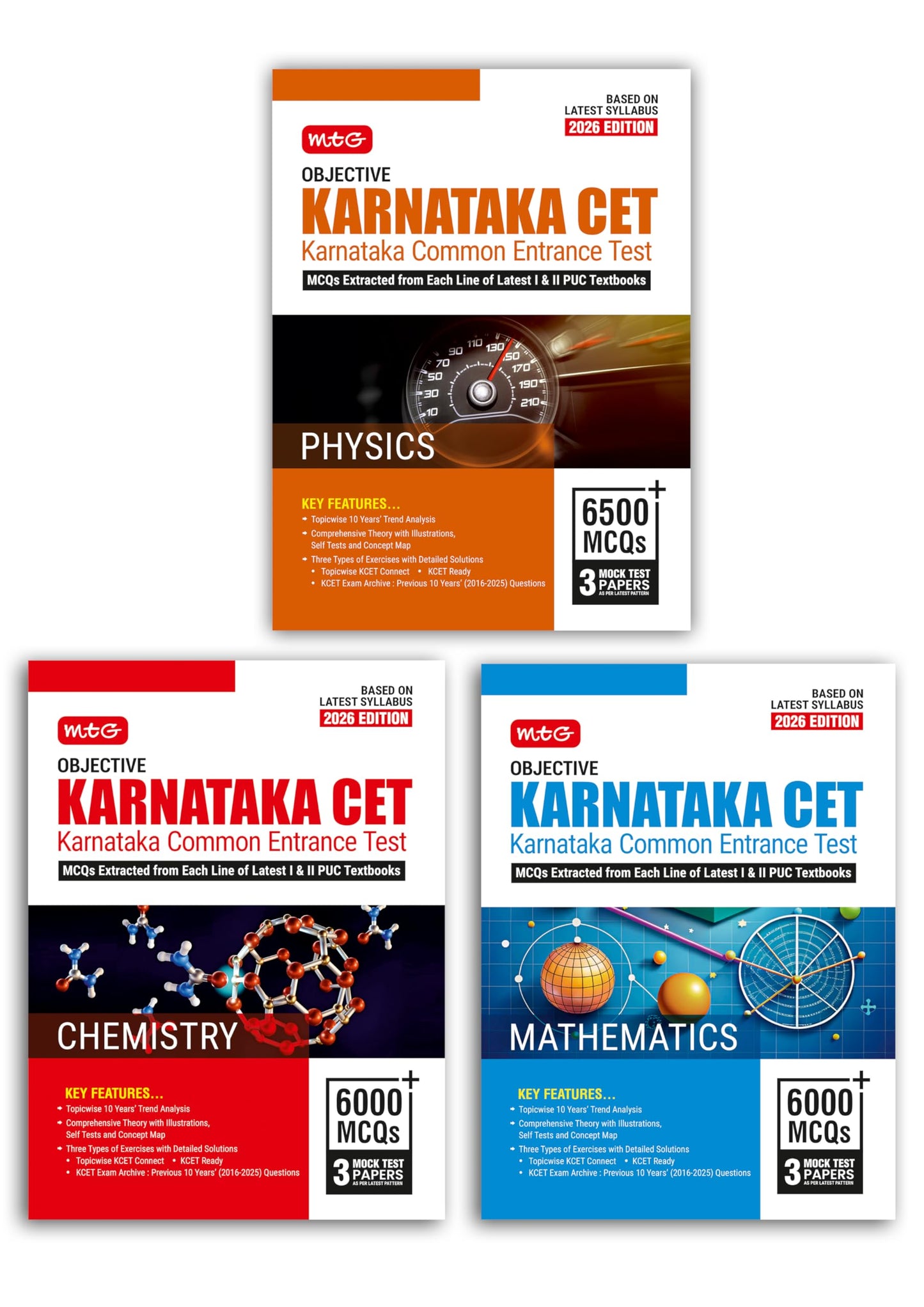 Mtg Objective Karnataka Cet (Kcet) Physics, Chemistry & Mathematics fo