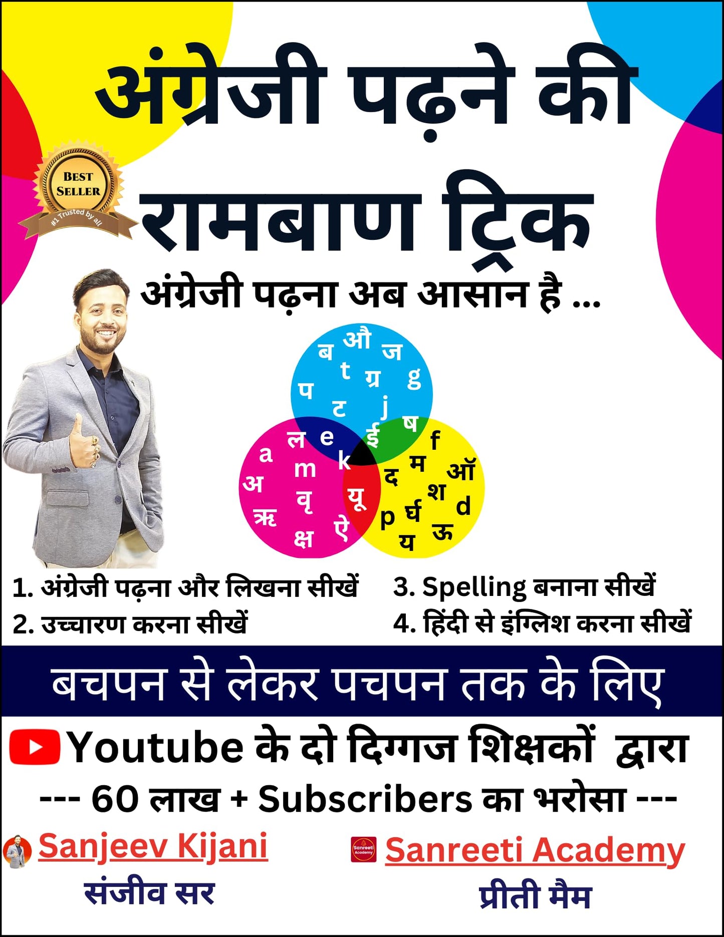 Angreji Padhne Ka Ramban Trick | English Reading Spelling Book | Phonics Book | Pronunciation Book | Spelling Rules by Sanjeev Kijani and Preeti ma'am