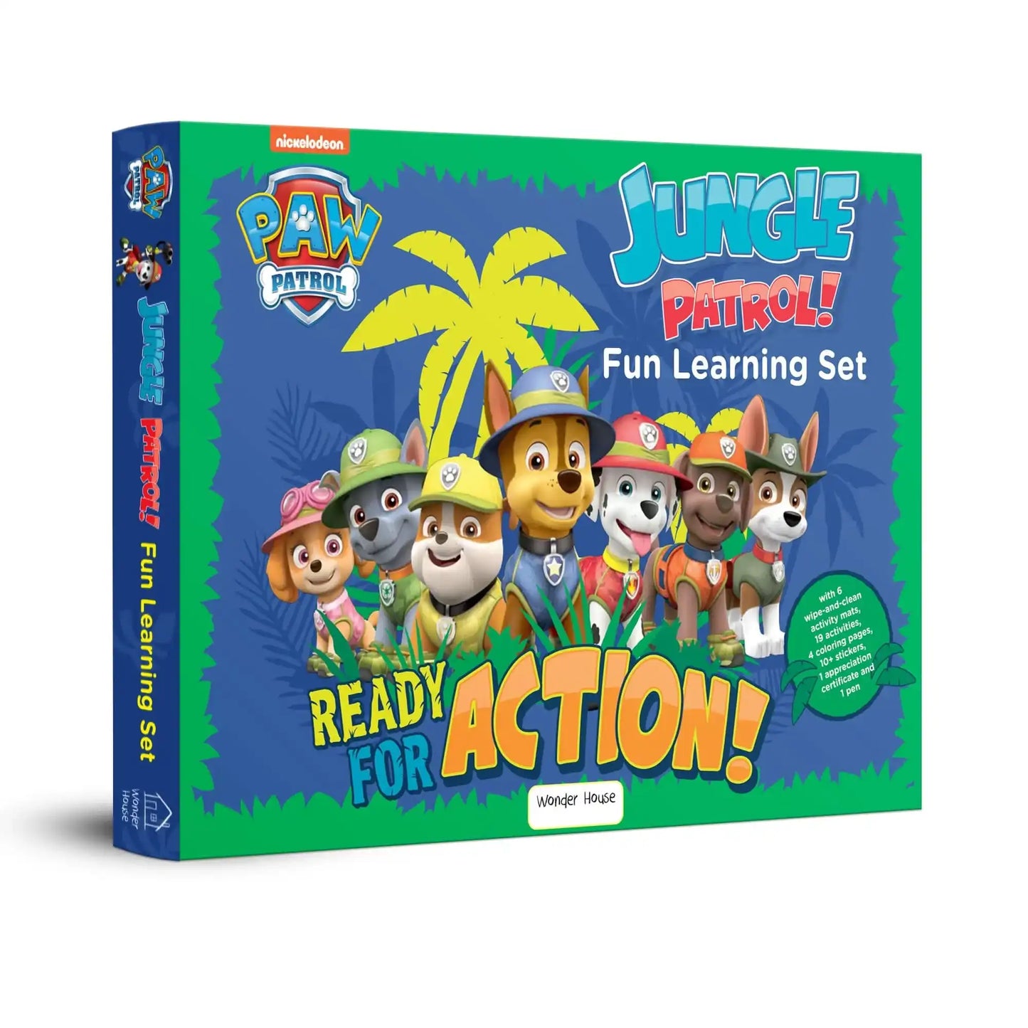 Nickelodeon Paw Patrol - Jungle Patrol! : Fun Learning Set (With Wipe And Clean Mats, Coloring Sheet