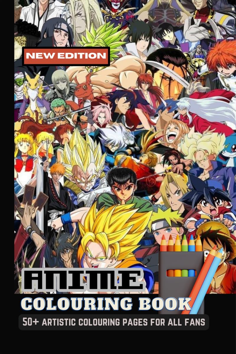 Anime Colouring Book: With 50+ Artistic Designs For All Fans | Perfect Gifts For Boys & Girls, Men & Women (Stress Relief & Enjoy): With 50+ Artistic ... Men & Women (Stress Relief & Enjoy)