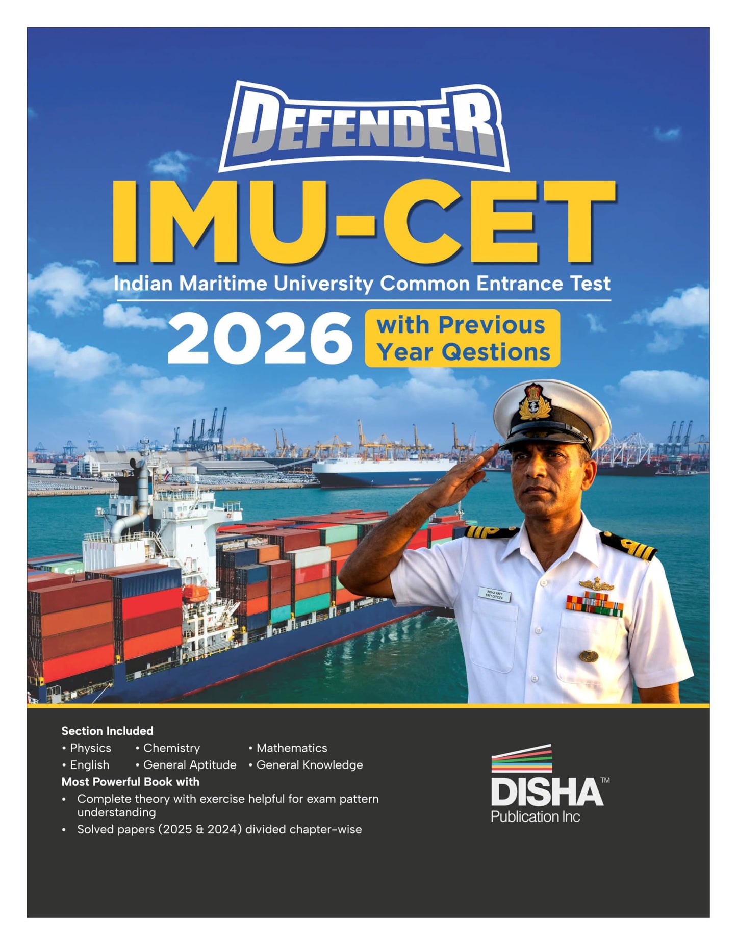 Disha Defender IMU-CET 2026 Entrance Guide with Previous Year Questions | Study Package for Physics, Chemistry, Mathematics, English, General Knowledge & General Aptitude