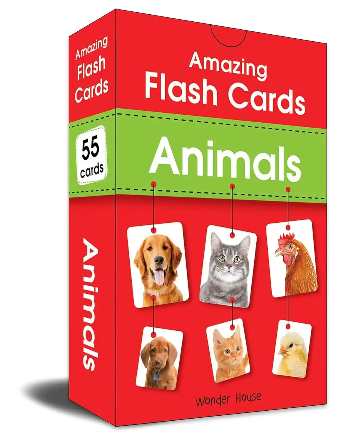 Amazing Flash Cards Animals - Early Development Of Preschool Toddler (55 Cards)