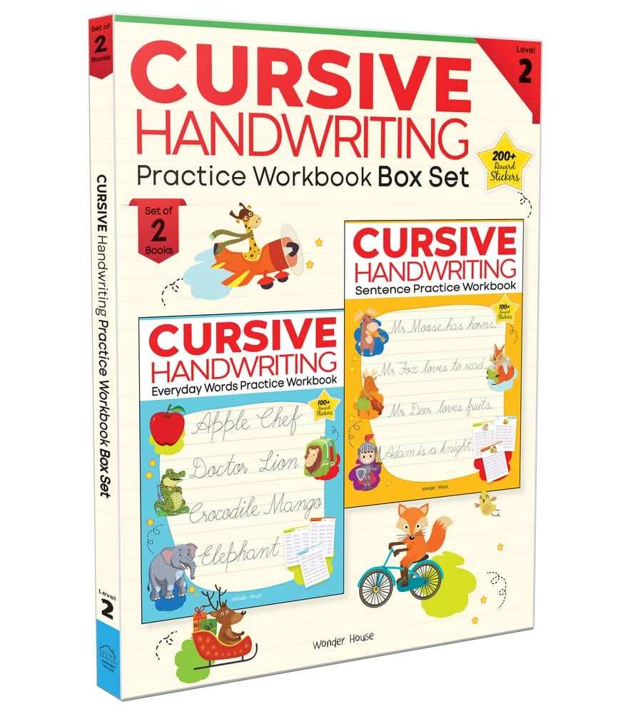 Cursive Handwriting - Everyday Letters And Sentences - Level 2 Practice Workbooks For Children (Set
