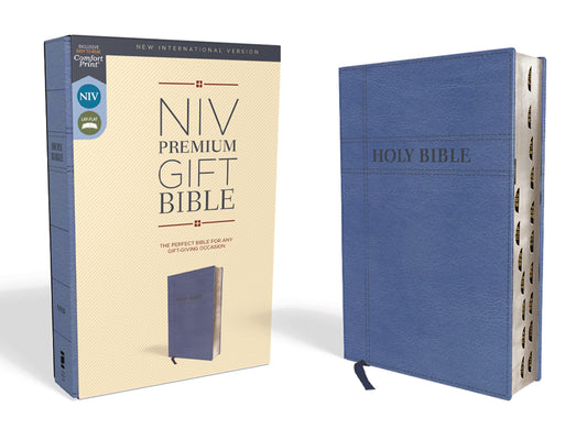 Niv, Premium Gift Bible, Leathersoft, Navy, Red Letter, Thum