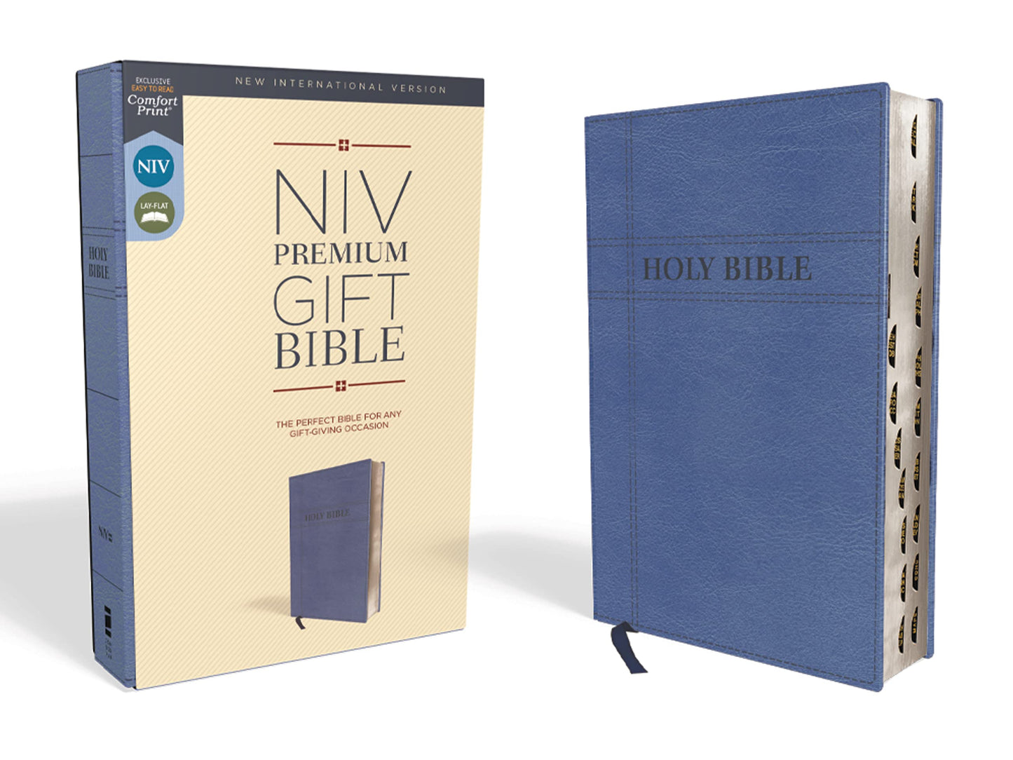 Niv, Premium Gift Bible, Leathersoft, Navy, Red Letter, Thum