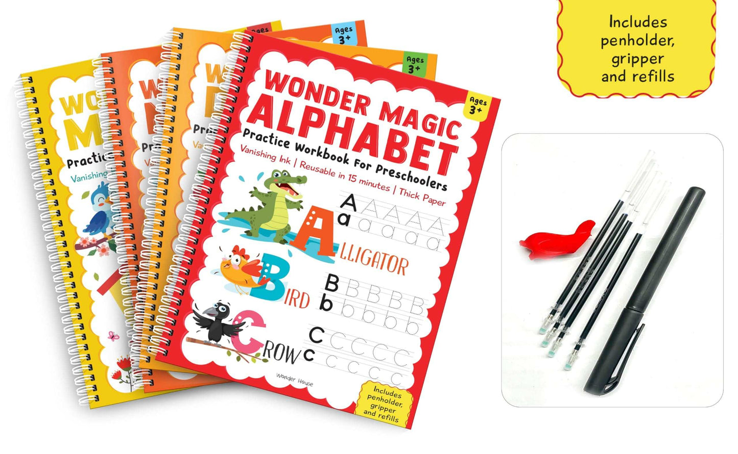 Wonder Magic Pack Of 4 Books (Maths, Drawing, Numbers & Alphabet)