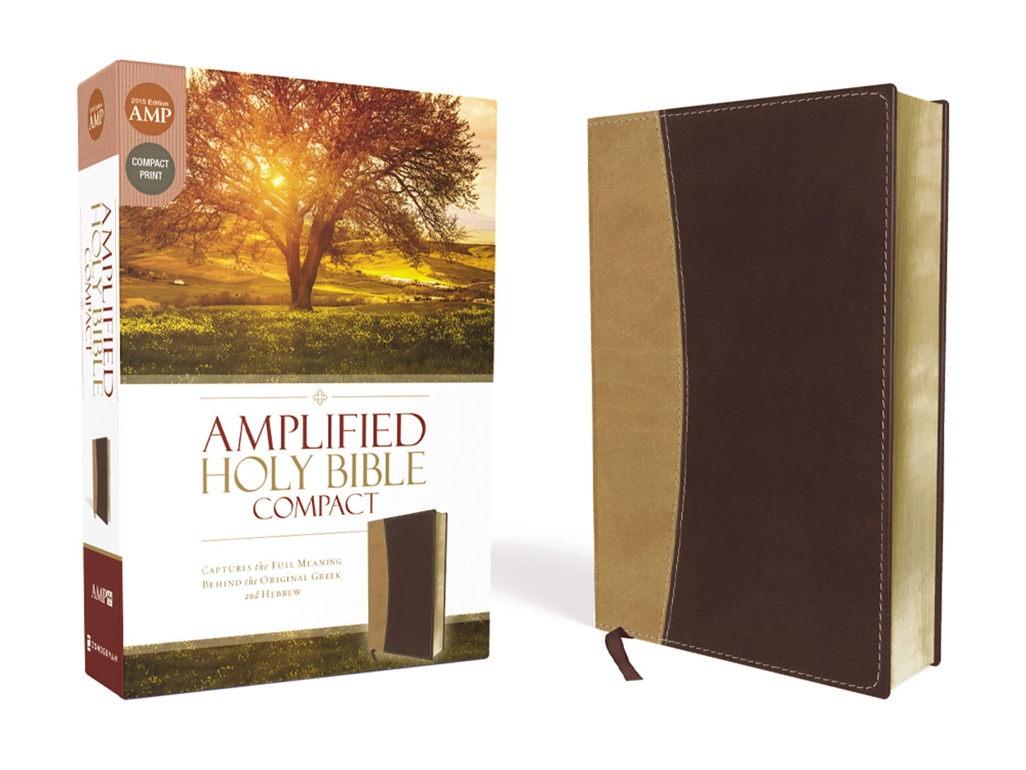 Amplified Holy Bible, Compact, Leathersoft, Tan/Burgundy ! L
