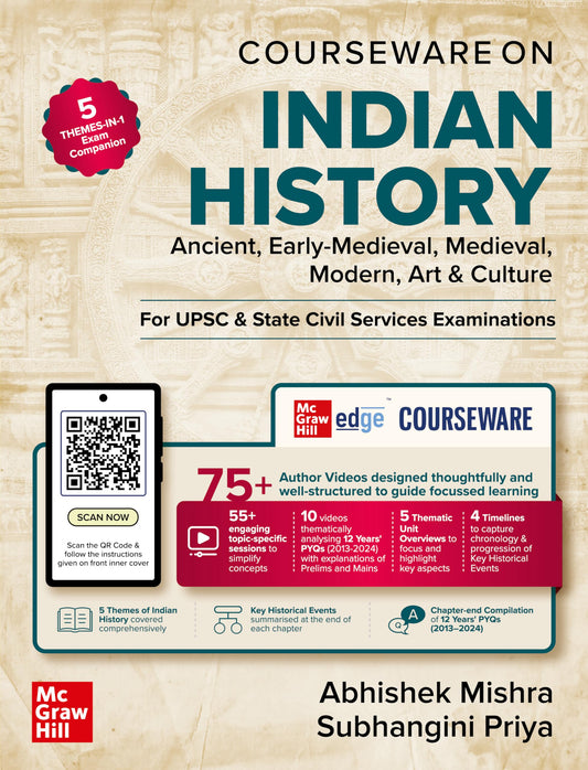 Indian History for UPSC 2026 by Abhishek Mishra | Chapter-wise 12 Years Online Prelims & Mains PYQs (2013-24) | 75+ Online Author Videos | 5-Themes-in-1: Ancient, Early-Med, Med, Modern, Art & Culture