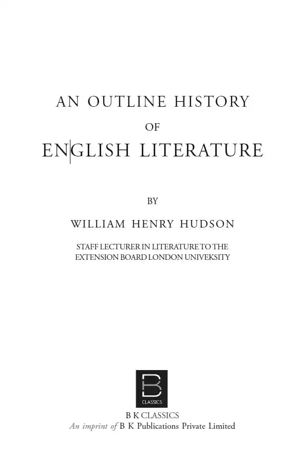 An Outline History Of English Literature
