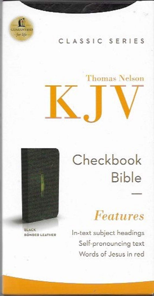 Kjv, Checkbook Bible, Compact, Bonded Leather, Black, Wallet