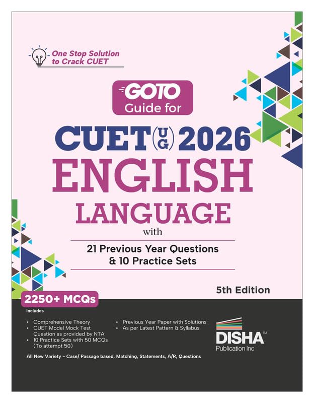 Disha Go To Guide for CUET (UG) English Language 2026 with 21 Previous
