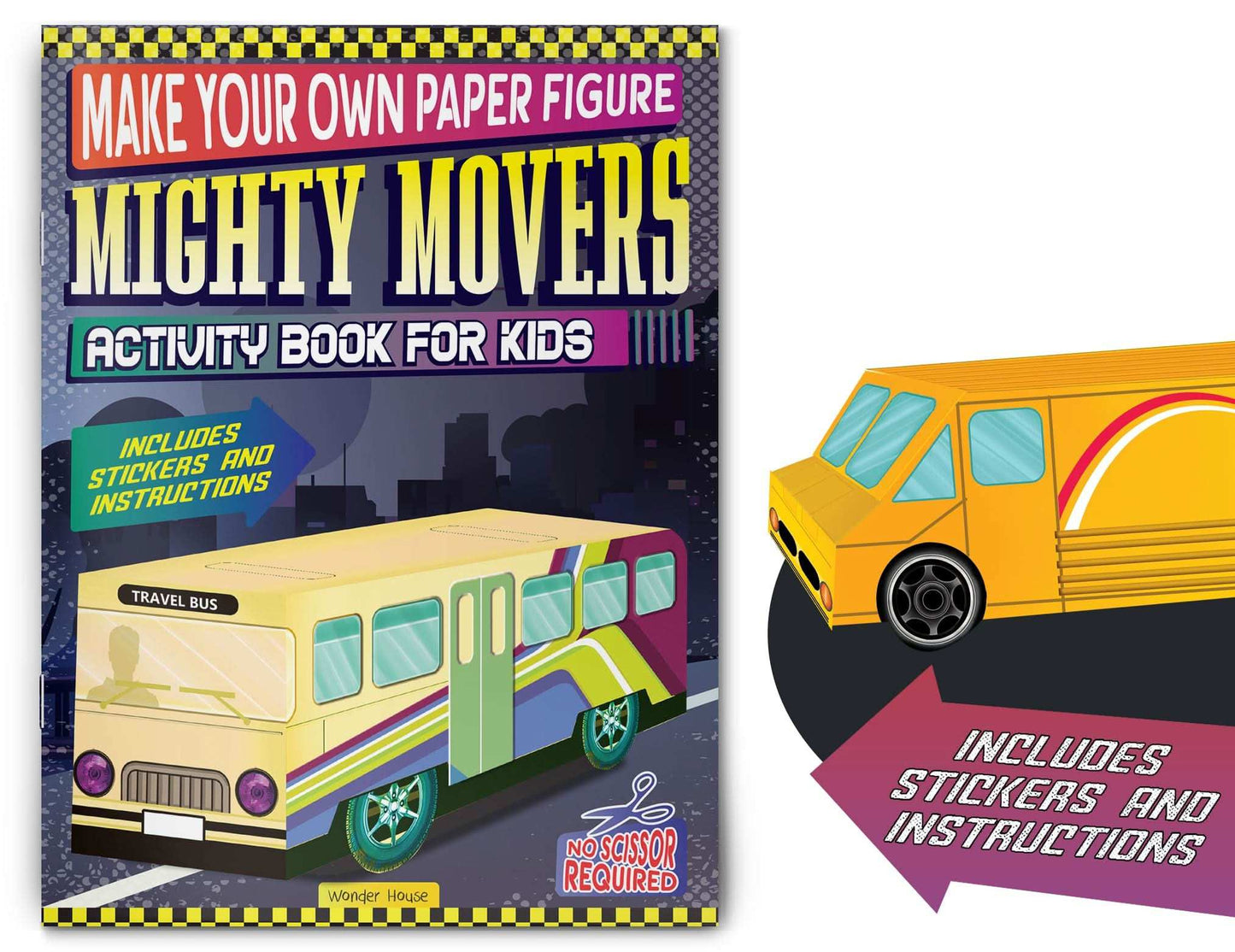 Make Your Own Paper Figure - Mighty Movers (Activity Book For Kids)
