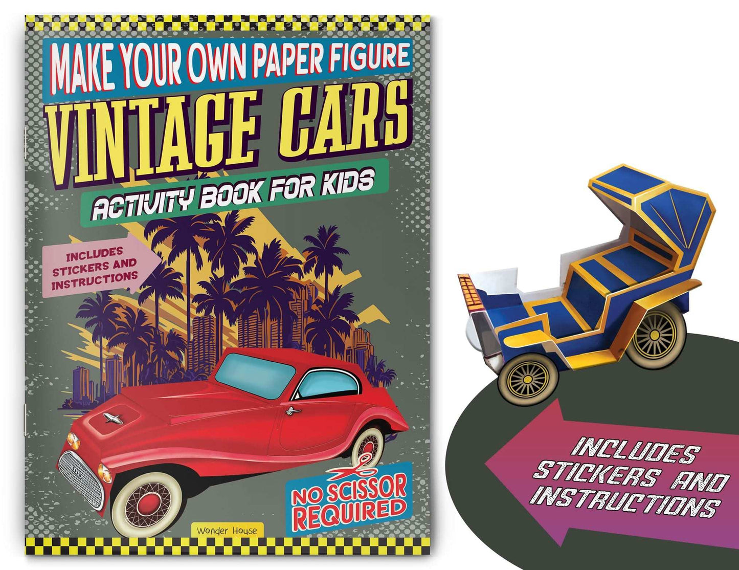 Make Your Own Paper Figure - Vintage Cars (Activity Book For Kids)