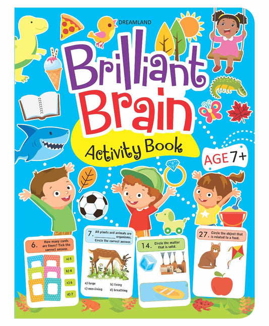 Brilliant Brain Activity Book for Kids Age 7- 8 years with Match the following, Colouring, Counting and much more Activities