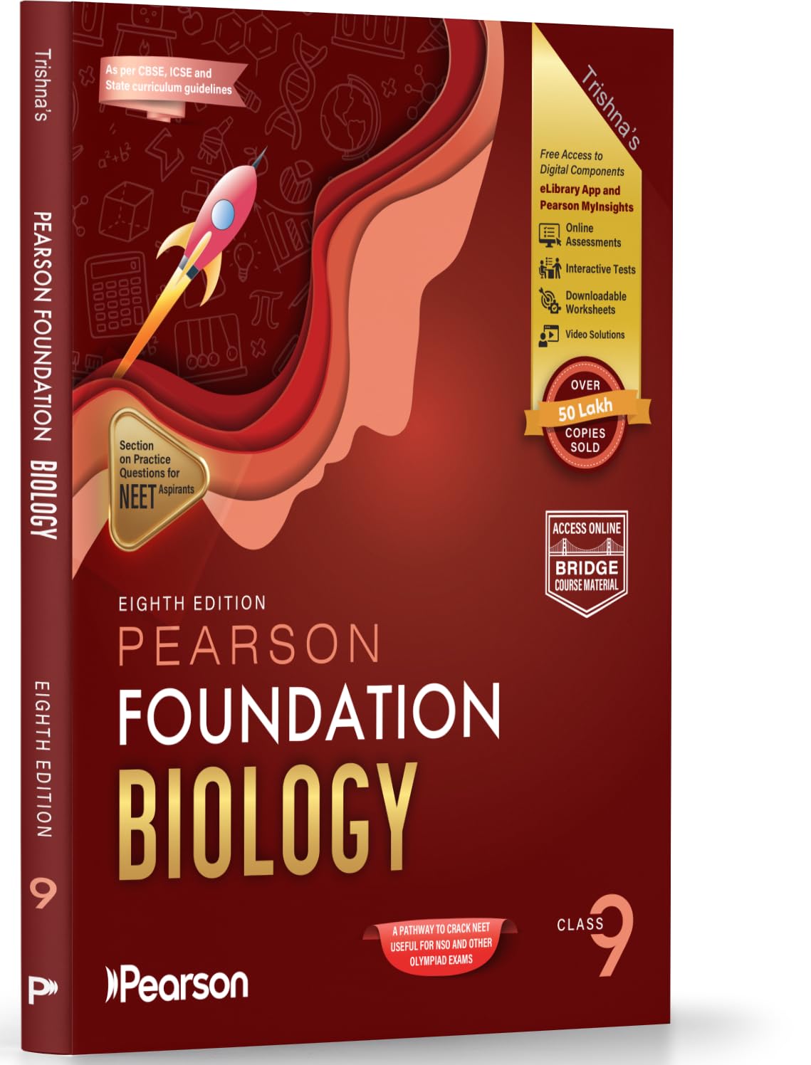 Pearson'26 Foundation Biology Class 9| For NEET, NTSE & Olympiad Exams|NEET Practice Questions|Free 6 Online Assessments, 35 Video Solutions, 6 work sheets & Tests in Pearson MyInsights & elibrary