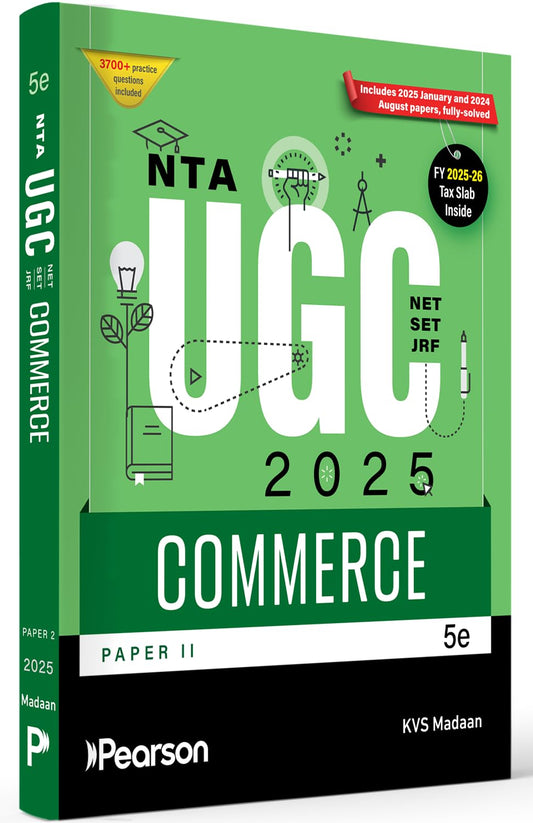 Pearson NTA UGC NET/SET/JRF Paper -II Commerce 2025 | Solved Paper Aug '24 & June'25 | FY 25-26 Tax slab | Chapterwise Practice Questions