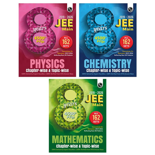 PW JEE Main 8 Years (2019-2026) PYQs Physics, Chemistry, Maths