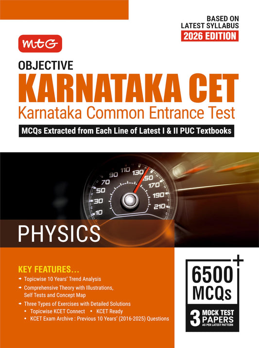 MTG Objective Karnataka CET (KCET) Physics Book For 2026 Exam | Topicwise Comprehensive Theory with Previous 10 Years Solved Question Papers & 6500+ MCQs | KCET PYQs & Mock Test Papers