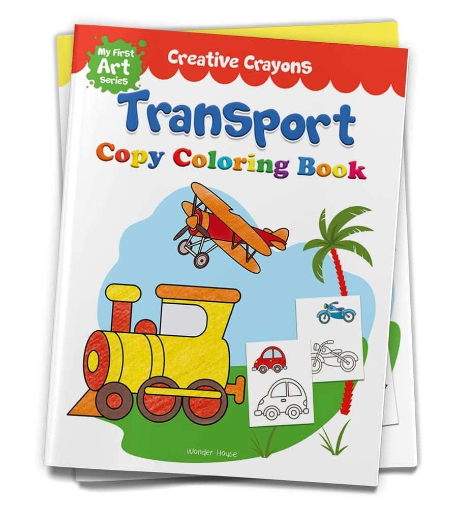 Colouring Book Of Transport (Cars, Trains, Airplane And More): Creative Crayons Series - Crayon Copy