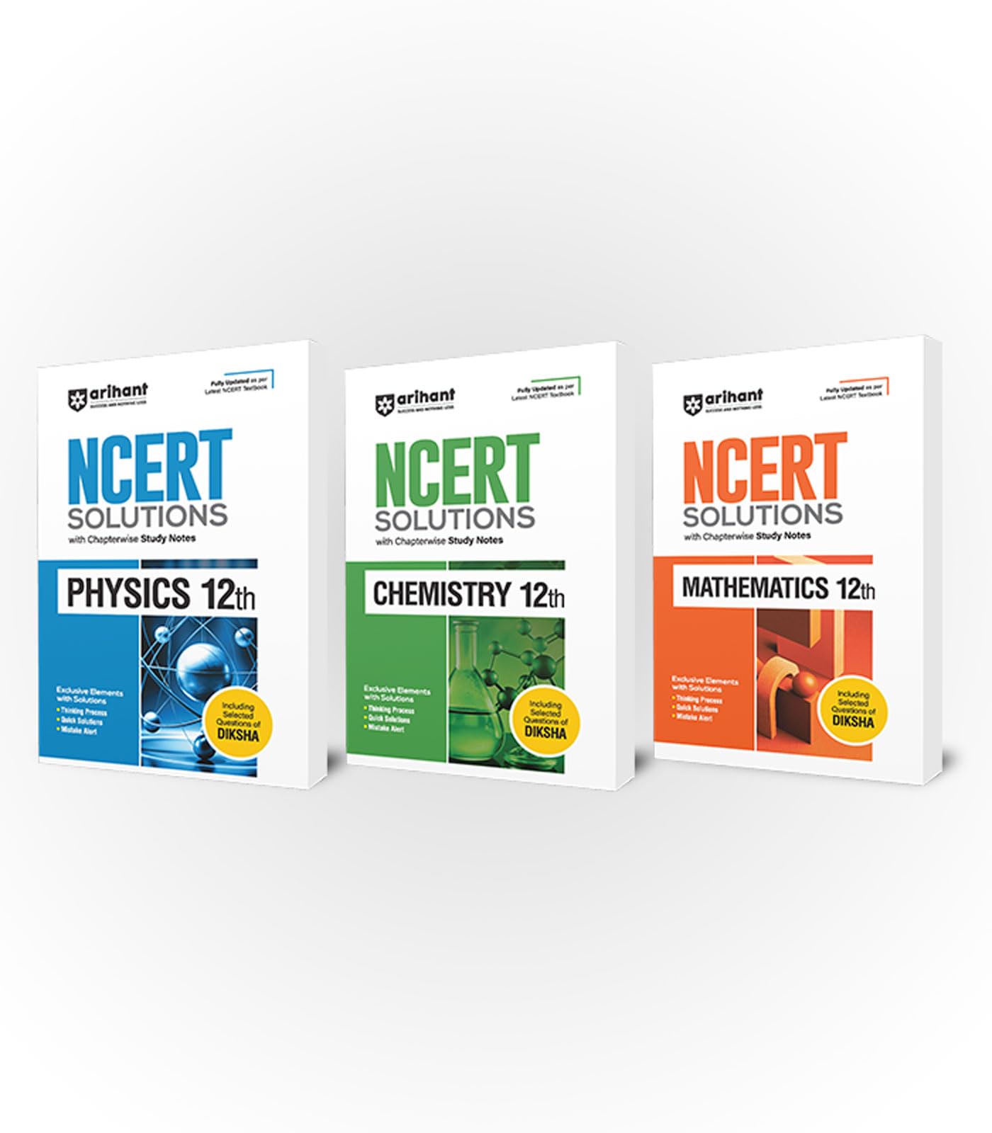 Arihant NCERT Solutions Physics,Chemistry,Maths Class 12 (Set of 3) | Latest 2025 Edition with Chapterwise Study Notes and Solved Questions | Quick ... | Includes Diksha MCQs | CBSE Exam Guide