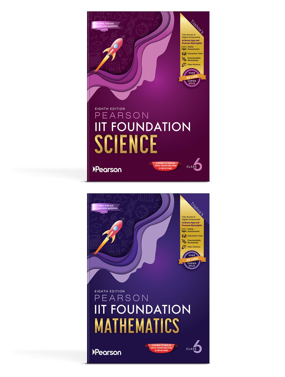 Pearson IIT Foundation'26 Mathematics & Science Class 6 | For JEE, NTSE & Olympiad Exams| Free acess to Online Assessments, Video Solutions & Interactive Tests | 7th edition