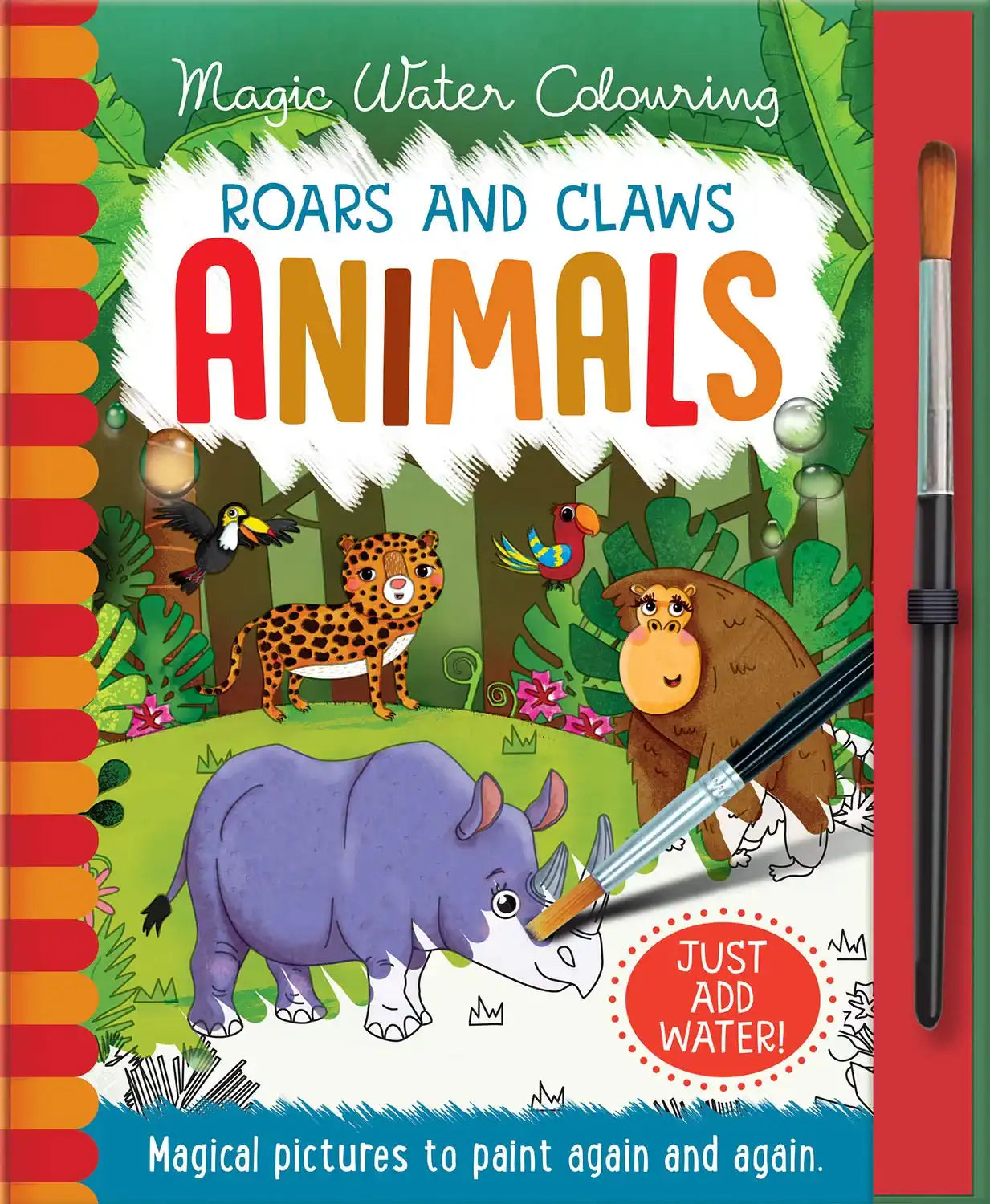 Magic Water Colouring-Roars And Claws - Animals