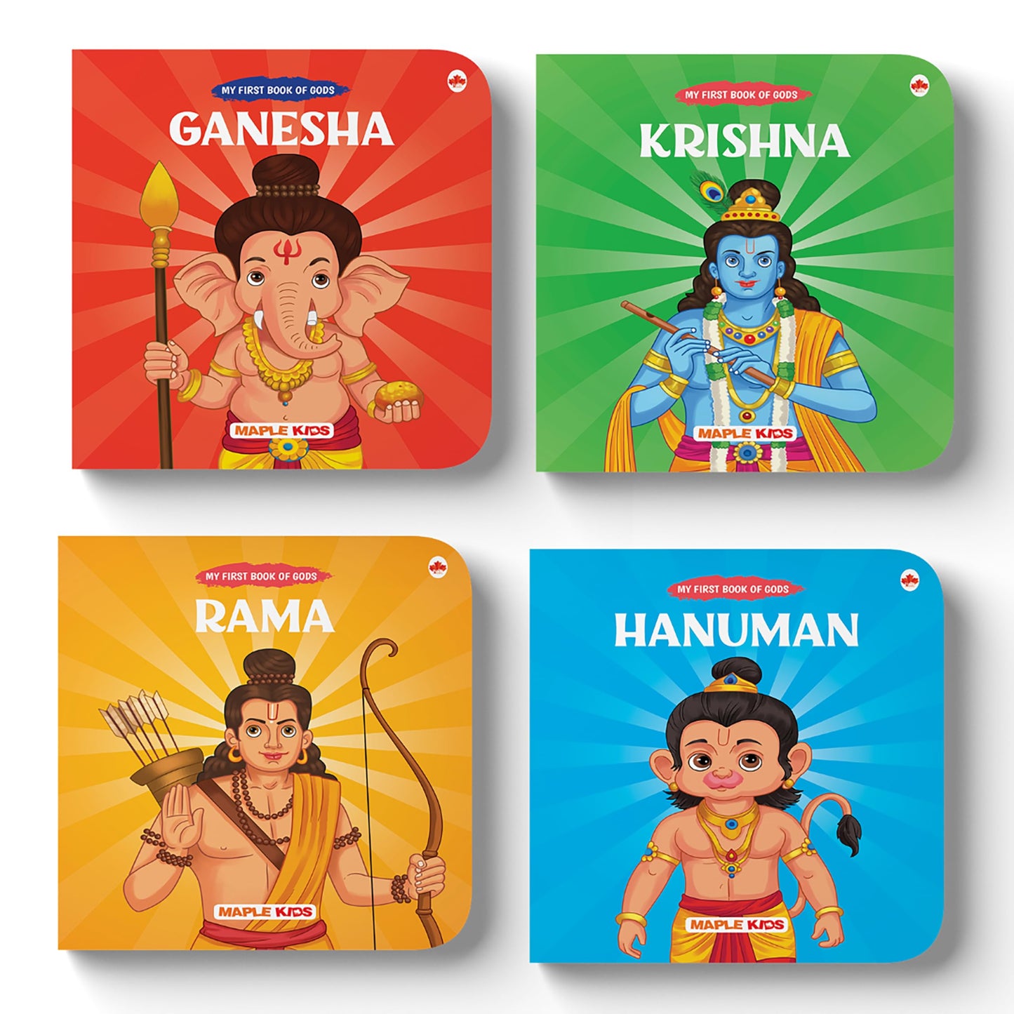 Story Books for Kids - Krishna, Hanuman, Ganesha, Rama (Set of 4 Books) - Illustrated Board Book for Children - Cultural and Traditional Stories for ... Mythology Stories for Kids - Age 0 - 2 Years