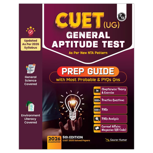 PW CUET (UG) General Aptitude Test Chapterwise & Topicwise Question fo