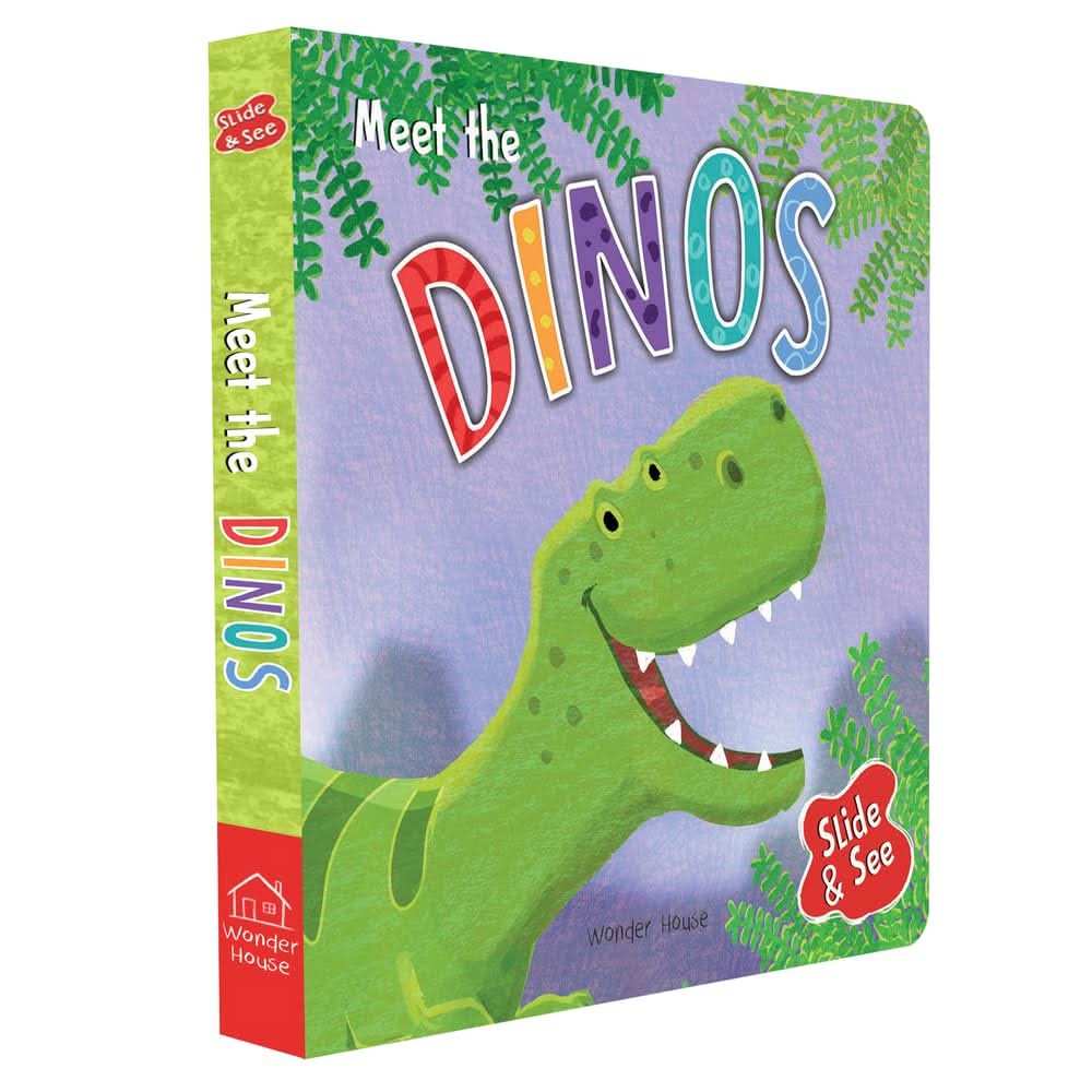 Slide And See - Meet The Dinos : Sliding Novelty Board Book For Kids