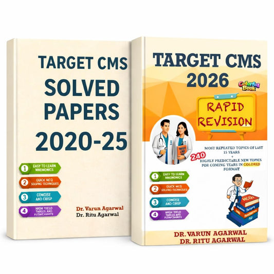 Target CMS Solved Papers 2020–2025 + Target CMS 2026 Rapid Revision Book Combo | UPSC CMS Preparation Bundle | By Dr Varun Agarwal: 1